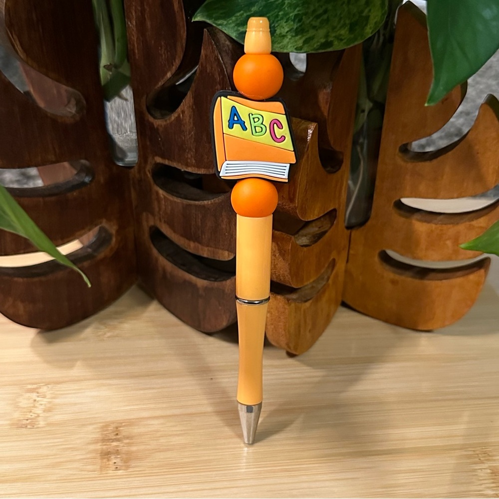 Handmade Silicone Beaded Pen ✏️ Teacher Gift | School Theme‎ + Refill